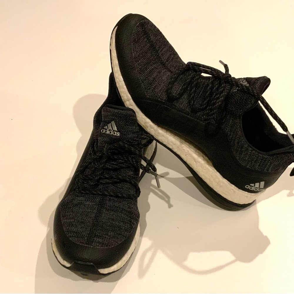 Adidas Charcoal and White Athletic Sneakers